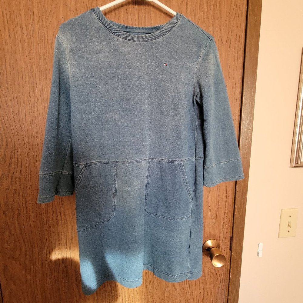 Tommy Hilfiger Blue Sweatshirt Dress with Pockets